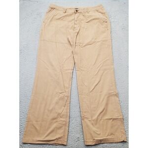 KAVU Chino Pants Mens 40 Tan Loose Fit‎ Slash Pocket Contrast Stitch Flat Front